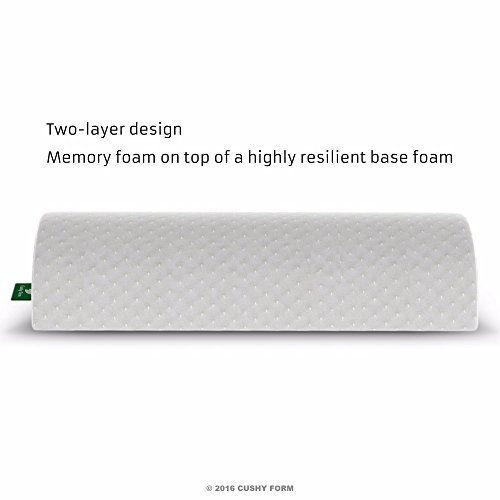 Cushy Form Bolster Pillow for Back Pain - Half Moon Knee Pillows for Sleeping on Side, Stomach, Back - Memory Foam Wedge Helps Support Leg, Neck & Lumbar - Roll Pillow with Washable Cover - Thumbnail 7