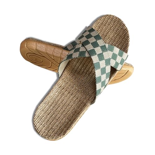 Hwayslon Fashion Unisex Linen Summer Beach Shoes Skidproof Indoor Slippers4