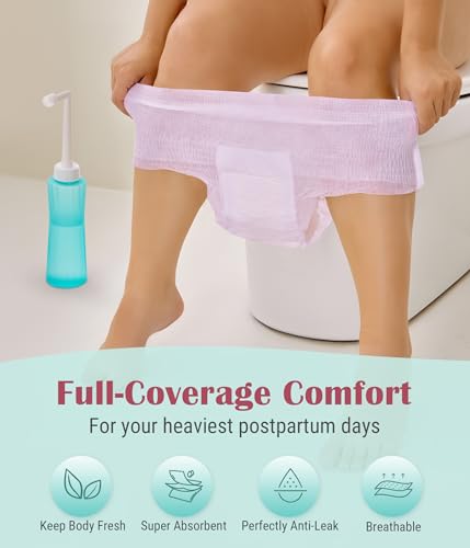 Postpartum Essentials Recovery Kit for Labor & Delivery – Nursing Pads, Peri Bottle, Ice Pack Pad, Postpartum Underwear, Disposable Bed Pads, Perineal Foam, 55 Piece Gift Set - Image 8