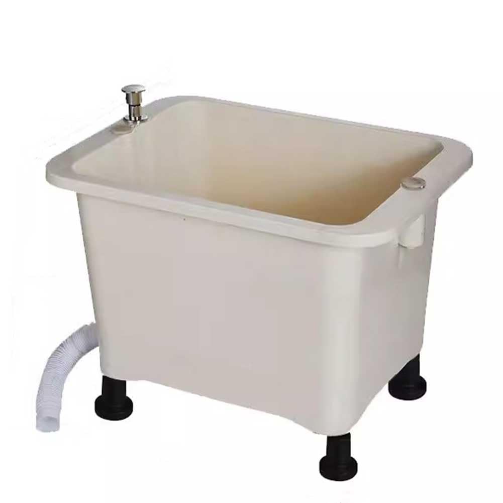 Cubo de Fregona de plástico ABS con Botón de Drenaje Rápido, Lavabo con Manguera de Drenaje expandible, Cubo de Limpieza Grande para Lavadero, Garaje, 48,5 * 35 * 35,5 cm
