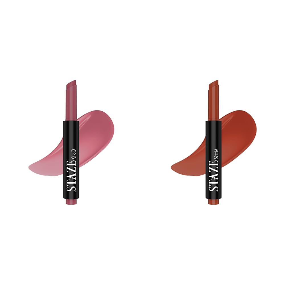 staze 9to9 y.u.m.m.y lip gloss balm combo – salted caramel & lush berry (2g each) | spf 15 | high-shine gloss finish | lightweight, nourishing & travel-friendly lip balm duo