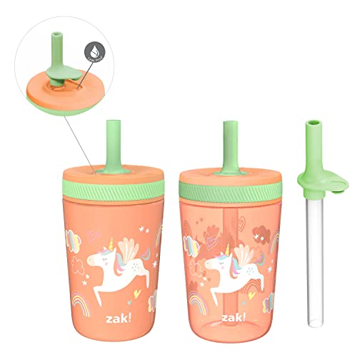 Image of Zak Designs Unicorn Kelso Leak-Proof Toddler Straw Cups, 3pc Set
