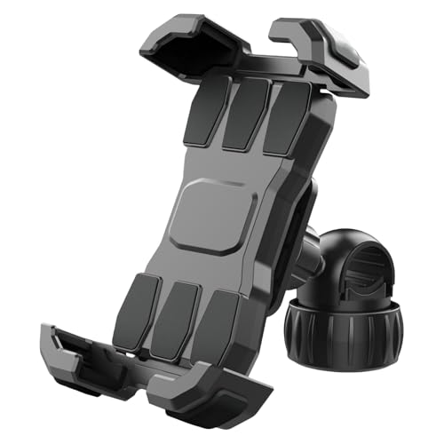 Soporte de teléfono para motocicleta, soporte ajustable para teléfono celular, soporte seguro para teléfono móvil, soporte giratorio de 360°, soporte de motocicleta a prueba de golpes, ideal para