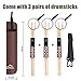EASTROCK Drum Sticks Bag with 3 Pair Drumsticks, Drumstick Bag with Floor Tom Hook, Carrying Strap (Brown)