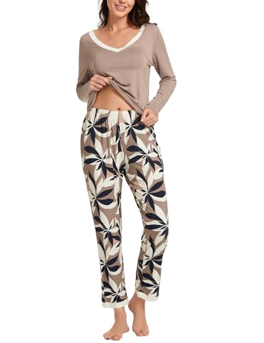 Image of GYS Women's Bamboo Viscose Long Sleeve Pajamas Set