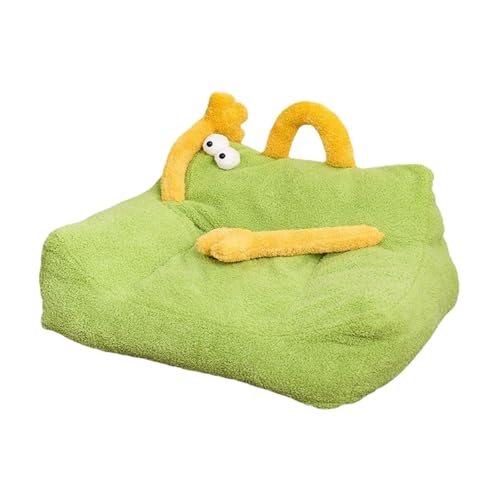 Leefasy 犬用ベッドマット ペット用睡眠ベッド 室内猫用 犬用ソファベッド 小型犬用 子猫用, 緑, M