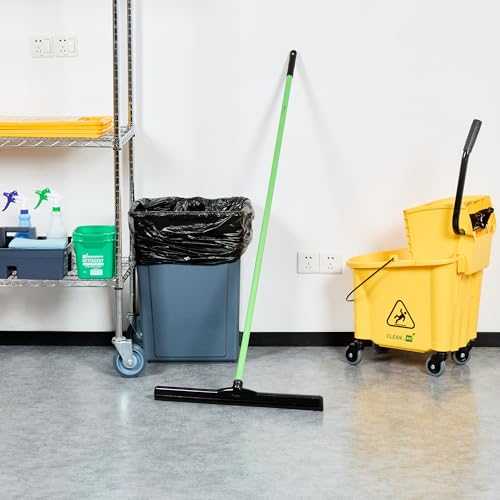 Image of Restaurantware-Handle ONLY: Clean Tek Professional 55 Inch Strip Washer Handle, 1 Ergonomic Holder for Squeegee - Squeegee Head and Strip Washers Sold Separately, Sturdy, Green Steel Wiper Holder