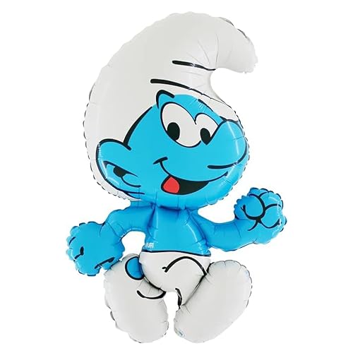 Toyland® 80cm (32') Ballon aluminium en forme de personnage Schtroumpf - Ballons de fête pour enfants