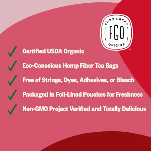 Image of FGO Organic Rosehips Tea, Eco-Conscious Tea Bags, 100 Count, Packaging May Vary (Pack of 1)