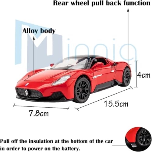 Image of Maserati MC20 1:32 Model Car with Box, Zinc Alloy Pull Back Toy car with Sound and Light for Kids Boy Girl Gift [Colors as Per Stock] (Maserati MC20 1:32)