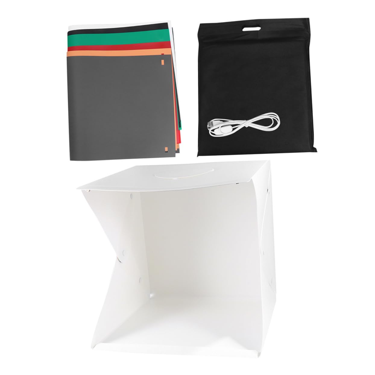 VALICLUD Mini Tente Photo 40cm Pliable Éclairage LED Réglable, Fond Blanc en Polyester et PVC, Anti-Reflets pour Photographie de Petits Objets et Jouets