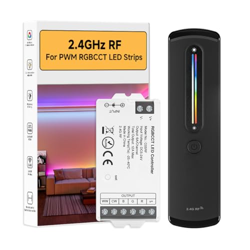 Control remoto inalámbrico RF 2.4GHz para tiras LED RGBCCT miniatura 1