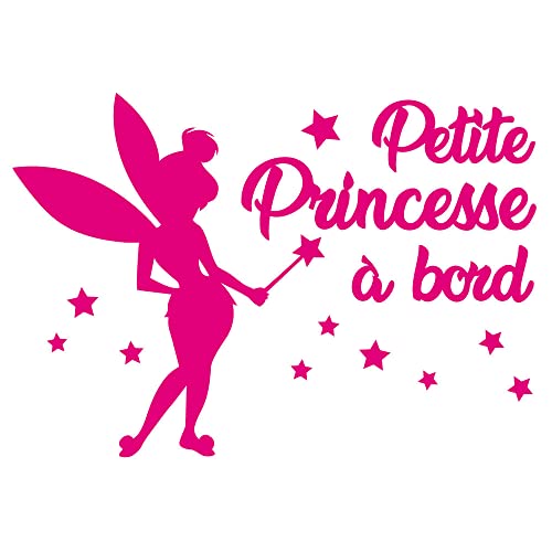 Lettrage adhésif pour Voiture Petite Princesse à Bord (J0161). Sticker Lettrage Voiture avec Film de Transfert.