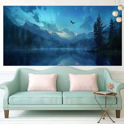 Tableau en Perles à Coller Peinture Diamant Oiseaux 60x150cm