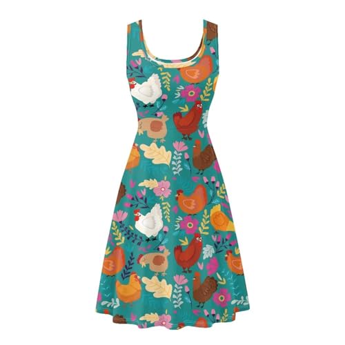 Image of Renewold Women's Sleeveless Tank Dress with Pockets, Casual Scoop Neck A-Line Sundress for Summer, Travel and Vacation