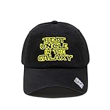 Best Uncle in The Galaxy Embroidery Dad Hat Cotton Baseball Cap Polo Style Low Profile (PC101 Black)