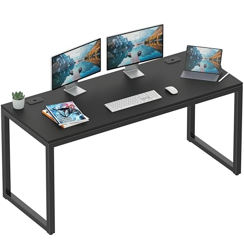 SHW 55-Inch Commercial-Grade Office Computer Desk, Black