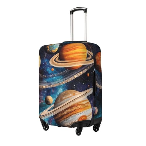 Solar System Planets Elastic Travel Luggage Cover, Washable Spandex Suitcase Protector, Anti-Scratch Fits 18-32 Inch2