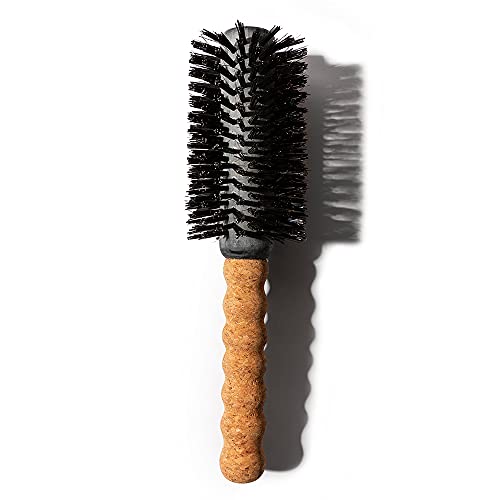Remilia 1.1" Round Eco Hair Brush for Blow Drying - Anti-Static Detangler, Straightening Brushes for Volume, Shine - Nylon & Boar Bristles for Curly, Frizzy, Straight - Women Hot Air Styling Accessory