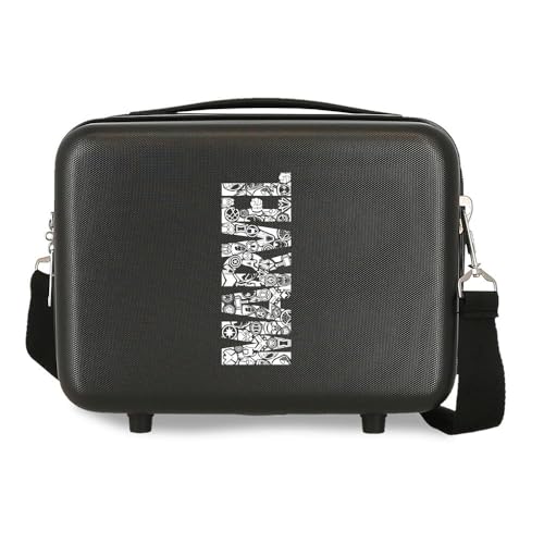 Trousse de Toilette Adaptable Marvel Heroes Logo Noir 29x21x15 cms ABS Rigide 9.14L 0.8 kgs