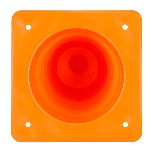 Relaxdays Pylonen 12er Set, Fußball, Hundetraining, Markierungskegel 31 cm, reflektierende Verkehrshütchen, orange