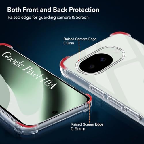 Image of Jkobi Shockproof Crystal-Clear Back Cover for Google Pixel 10a (Anti Yellow Case | Drop & Camera Protection | Hard Polycarbonate)