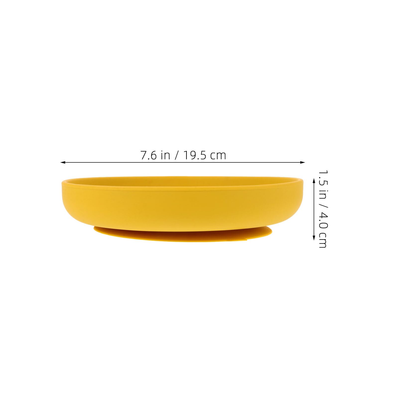 SOIMISS Piatti Rotondi in Silicone Base Ventosa 2pezzi Anti Rovesciamento per Adulti e Disabili in Casa o Strutture di Giallo