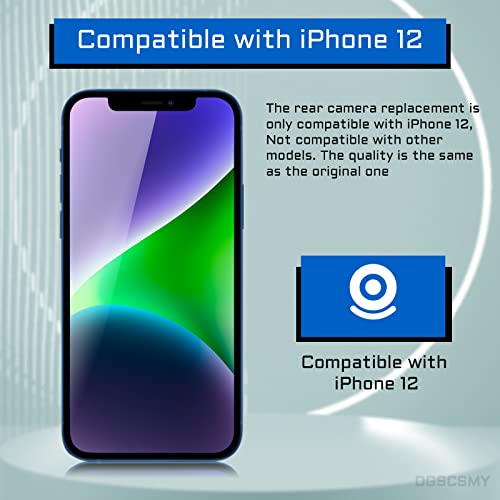 Image of for iPhone 12 Back Camera Replacement Module 12MP Main Rear Lens Parts iPhone12 6.1 inch with Ultra Wide Lens OIS HDR Photos 4K Video Flex Cable Fix Repair Assembled Tools Kit for A2172 A2402 A2403 A2404