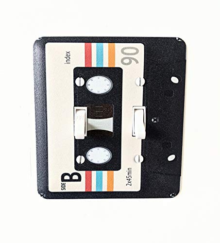 Retro Mix Tape Cassette Double Light Switch Cover Outlet Cover Retro Switchplate 80s Decor I Love the 80s