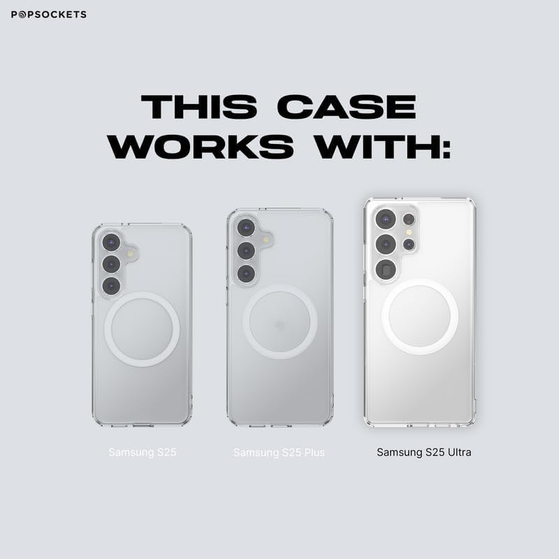 Image of PopSockets Samsung Galaxy S25 Ultra Phone Case Compatible with MagSafe, Black - Transluscent Black
