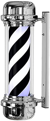Applique murale barber pole de 28 pouces au design épuré noir et blanc pour barbier