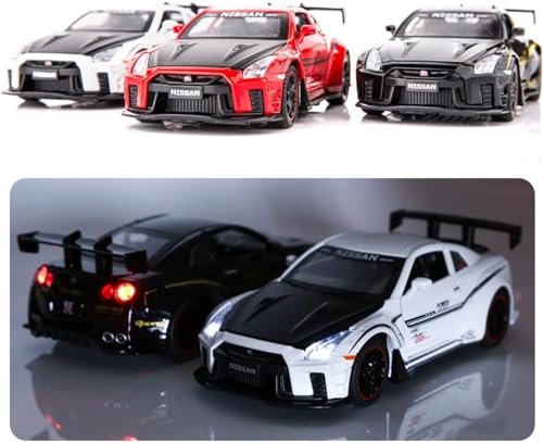 Image of Nissaan GTR 1:32 Model Toy Car with Box, Zinc Alloy Pull Back Toy car with Sound and Light for Kids Boy Girl Gift [Colors as Per Stock]