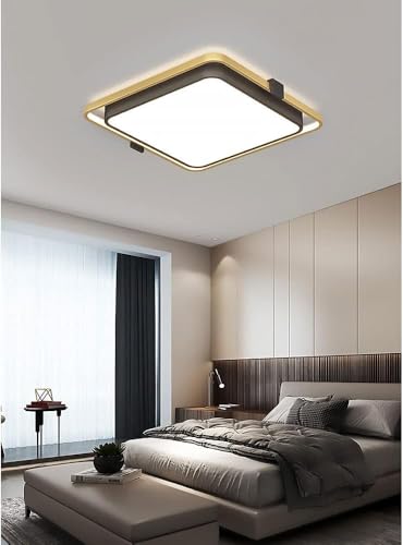 Plafonnier LED carré 42cm noir et ultra-mince à intensité variable - 3