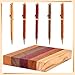 Qilery 10 Pcs Exotic Wood Pen Blanks Turning Supplies DIY Crafts Pen Turning Kit, Black Walnut, Cherrywood, Peltogyne, Zebrawood, Bubinga, 5 x 3/4 x 3/4 Inch