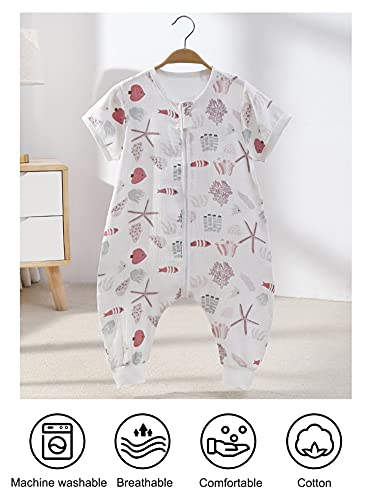 Happy Cherry Babyslaapzak met Benen Zomer Mouwloze Ongevoerde Onesie Katoen Ademende Onesie Rits Jumpsuit - Afbeelding 5