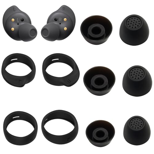 Aiivioll Galaxy Buds FE Ear Tips, Hooks & Wings (5 Pairs) - Silicone Replacement for Enhanced Comfort & Stability, Anti-Slip Design, Easy Installation - Compatible with Samsung Buds FE(Black) Aiivioll Galaxy Buds FE Ear Tips, Hooks & Wings (5 Pairs) - Silicone Replacement for Enhanced Comfort & Stability, Anti-Slip Design, Easy Installation - Compatible with Samsung Buds FE(Black)