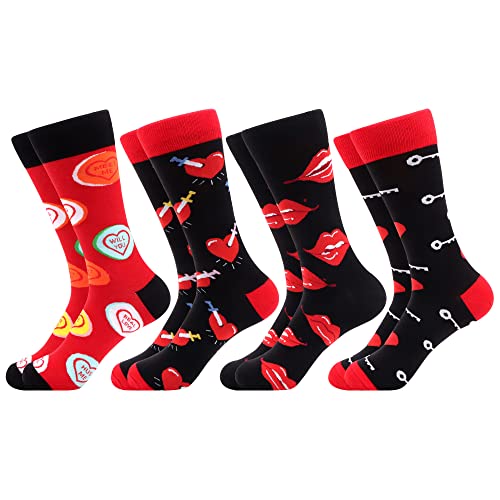 WeciBor Uomini Colorati Casuale Fantasia Calzini Pettinato Cotone Divertente Novità Crew Calzini 