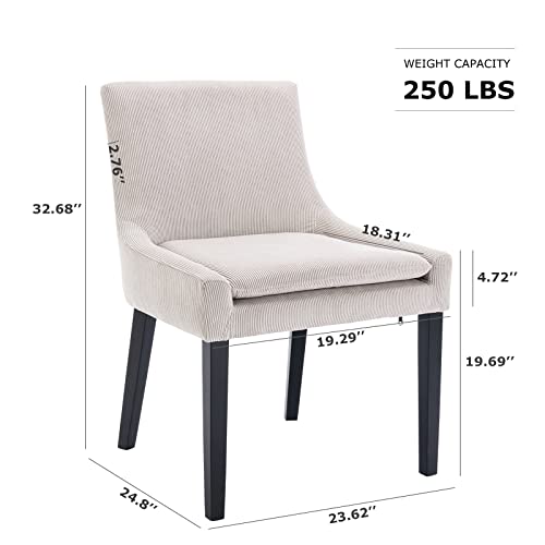 MALOL Upholstered Mid-Back Dining Chairs Set of 4 - Image 2