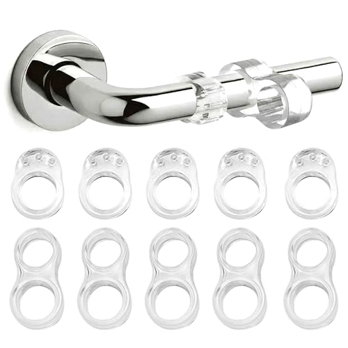 Lot de 10 butées de porte très élastiques en PVC transparent - Butées de porte et de fenêtre - Amortisseur facile à nettoyer - Pour poignées de porte et...