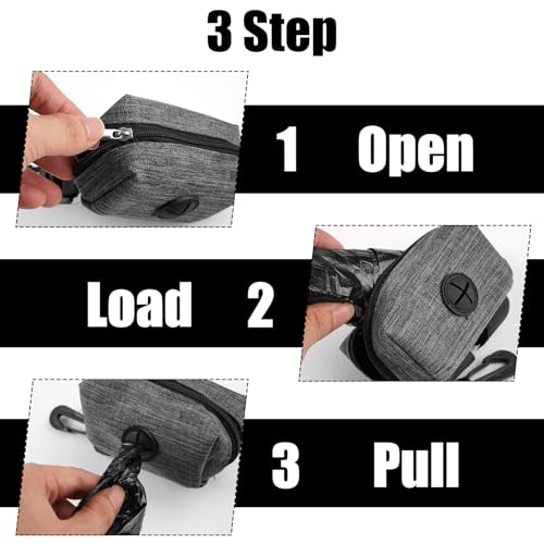 2 Stück Kotbeutelspender Hunde, Pet Waste Rubbish Poop Bag Halter, Grau Pet Poop Tasche Halter, Hundekotbeutel Halter Grau, Leicht Lösender Hundekotbeutelspender, für Spazierengehen mit Dem Hund