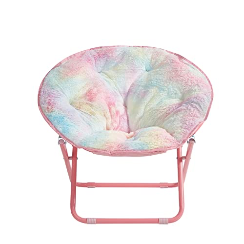 Heritage Kids Rainbow Faux Fur Kids Folding Saucer Chair #TOP1