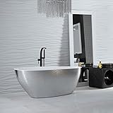 🛁LANGLEBIGES MATERIAL: Die in der Mineral DuraBe-Technologie hergestellten Produkte sind mit einer extrem widerstandsfähigen Gelcoat-Beschichtung versehen. Ein Mineralguss ist eine Mischung aus Natursteinen (wie Marmor oder Granit) mit Harz, die eine glatte, nicht poröse Oberfläche ergibt, die gegen mechanische Beschädigungen und Verfärbungen beständig ist.