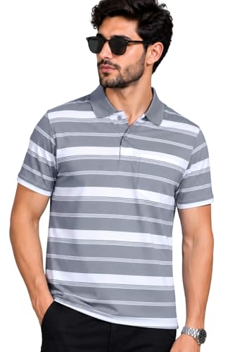 Image of SANE ORIGINALS Half Sleeve Polo T-Shirt for Men with Pocket || Stripe Collar and Pocket T-Shirt for Men Half Sleeves