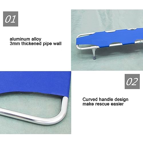 Civière médicale pliable en aluminium avec roulettes pour secours