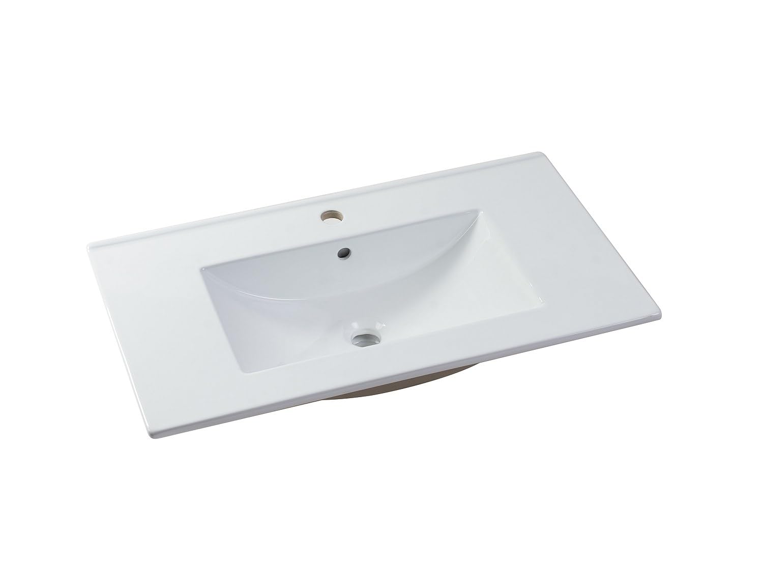 - Muebles colgantes para baño con lavabo empotrado - Chapa de roble - 80 cm - MILIPAM