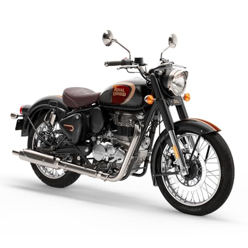 Image of Royal Enfield Classic 350 with Disc & Spoke Wheels Motorcycle (Halcyon Black) Booking for Ex-Showroom Price
