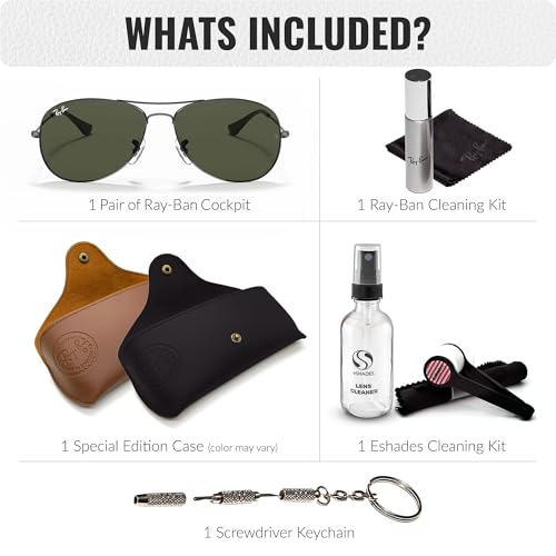 Ray-Ban RB3362 COCKPIT Pilot Shaped Sunglasses for Men & Women with Official RAYBAN Eyewear Kit2