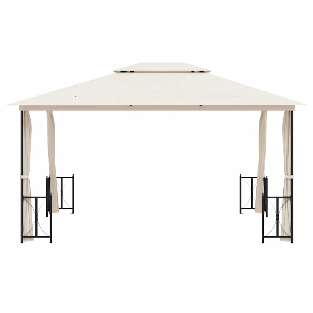 Gazebo 3 x 4 m, colore crema con pareti laterali