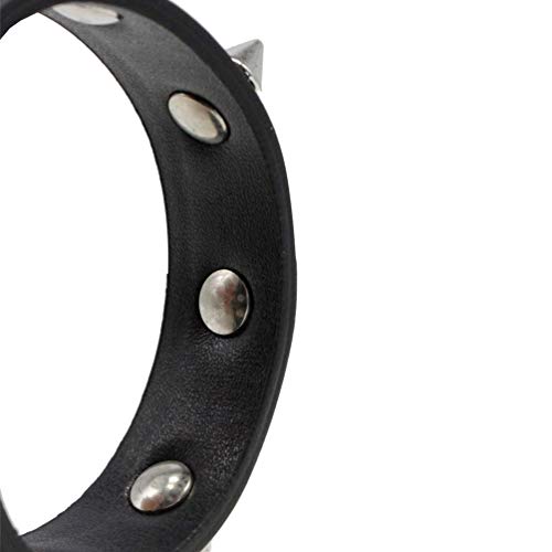 2 Pack Leather Bracelet Punk Spike Rivet Cuff Metal Studded Black Wristband #TOP4