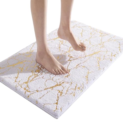 Tapis salle bain très absorbant texture dorée lavable - 2
